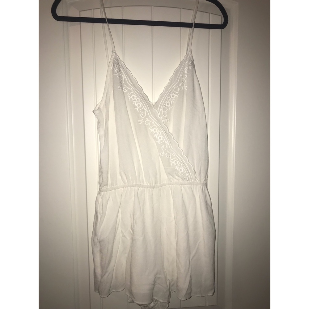 White romper with embroidery